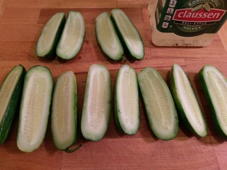 Make Kosher Deli Dill Pickles in 2 minutes - cut cucumbers