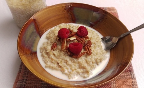 Overnight Steel-Cut Oatmeal Custard in Mason Jars